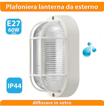 Tartaruga 60W con Griglia in Plastica Bianca